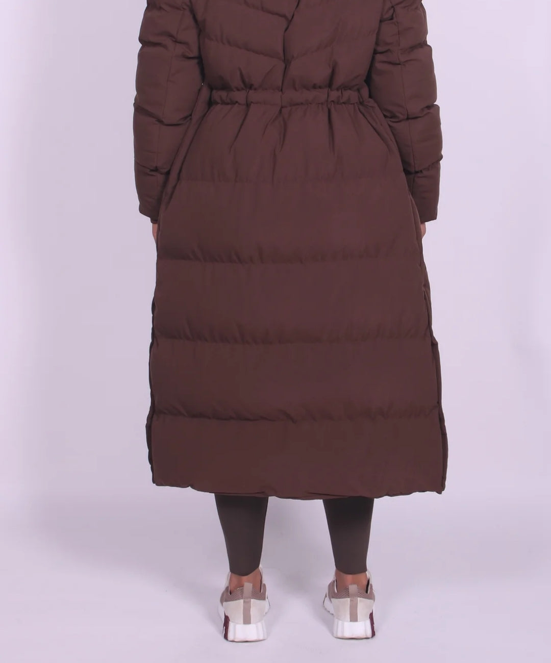 Long Hooded Puffer Coat with Fur