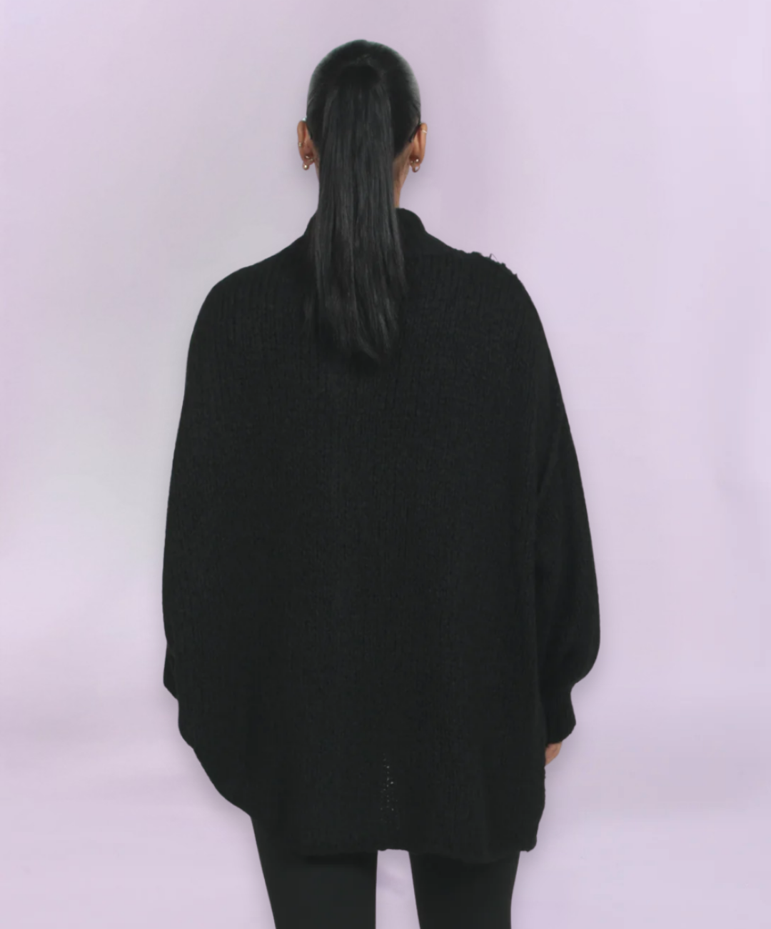 Cardigan oversize en maille noire