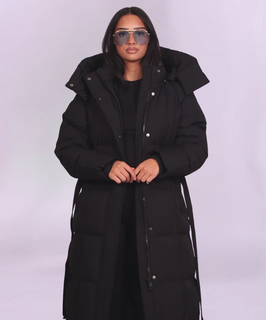 Long Hooded Puffer Coat